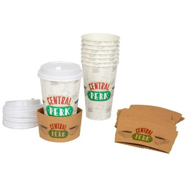 Friends Central Perk Logo 16oz Disposable Coffee Cups w/ Lids 8 Count Coffe Mug | Walmart (US)