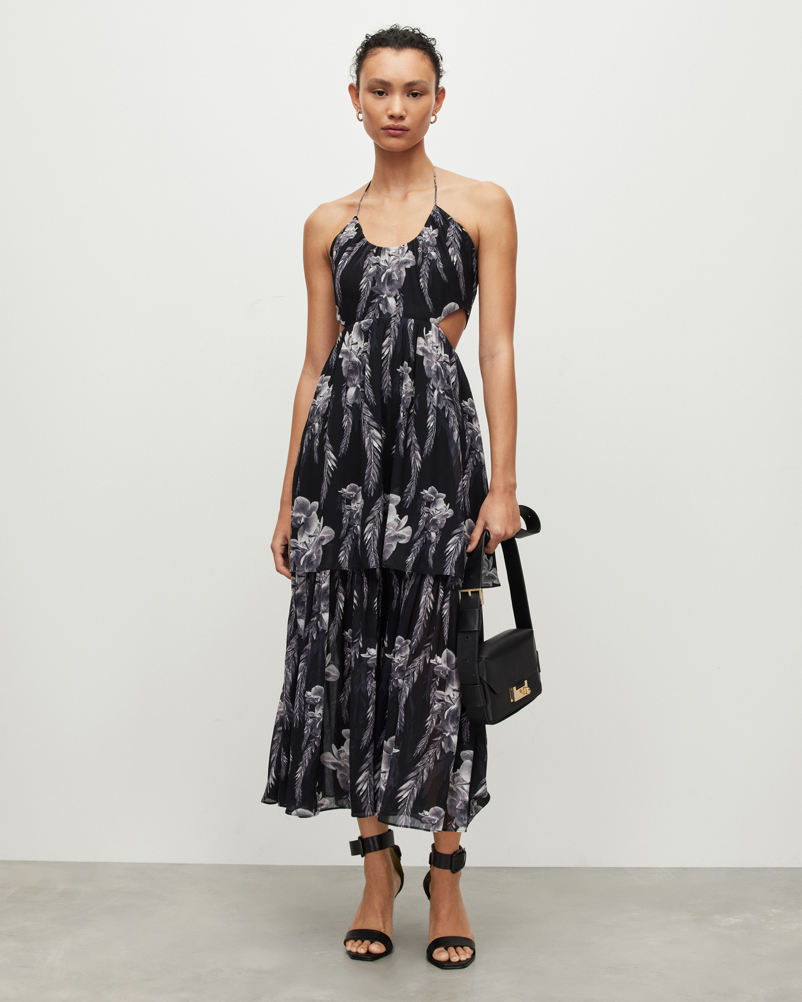 Tatum Mia Floral Cut Out Maxi Dress | AllSaints UK