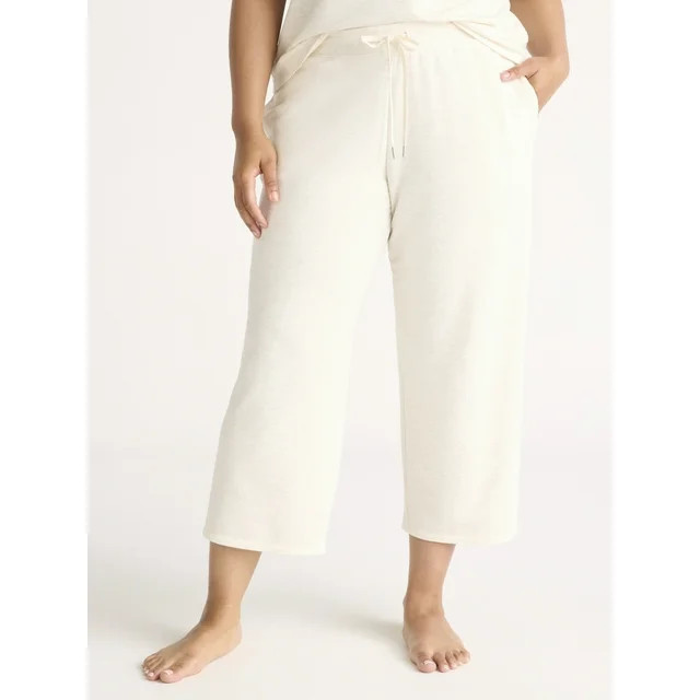 Joyspun Women's French Terry Capri Sleep Pants, 25'' Inseam, Sizes XS-3X | Walmart (US)