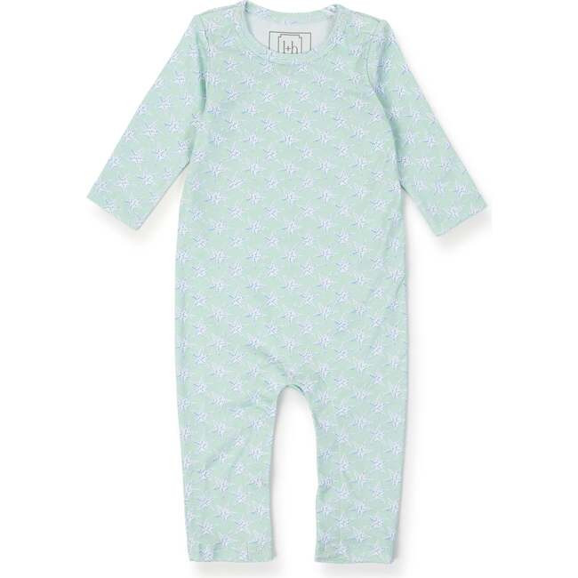 Lila + Hayes | Thompson Pima Cotton Romper, Stars by the Sea Green (Prints, Size 12-18M) | Maisonett | Maisonette