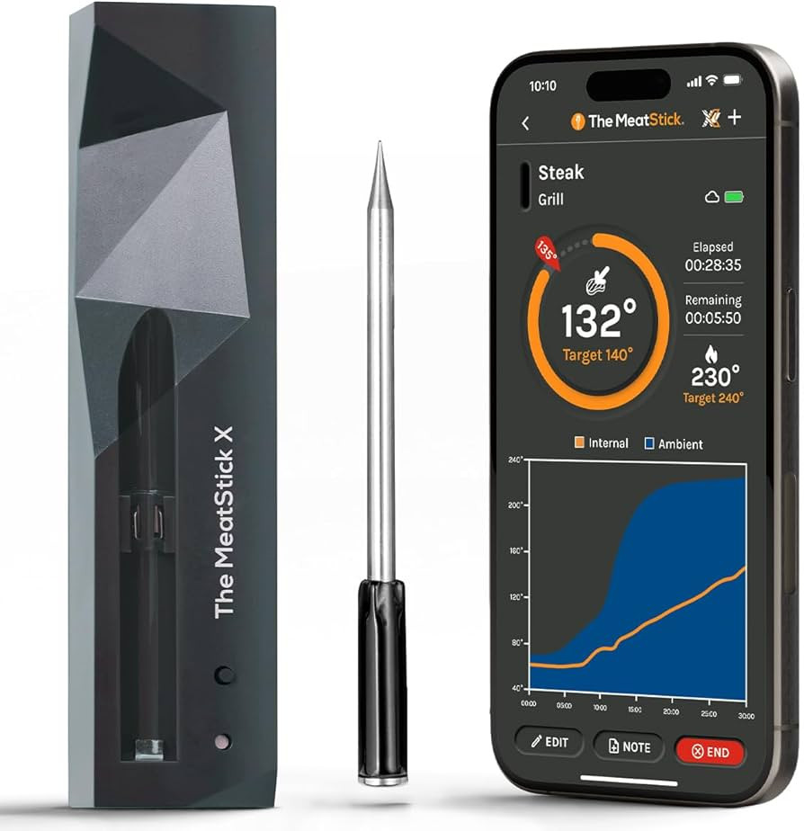 MeatStick X- Wireless Meat Thermometer for Grilling and Smoking, Smart Meat Thermometer 501ft+ Ra... | Amazon (US)