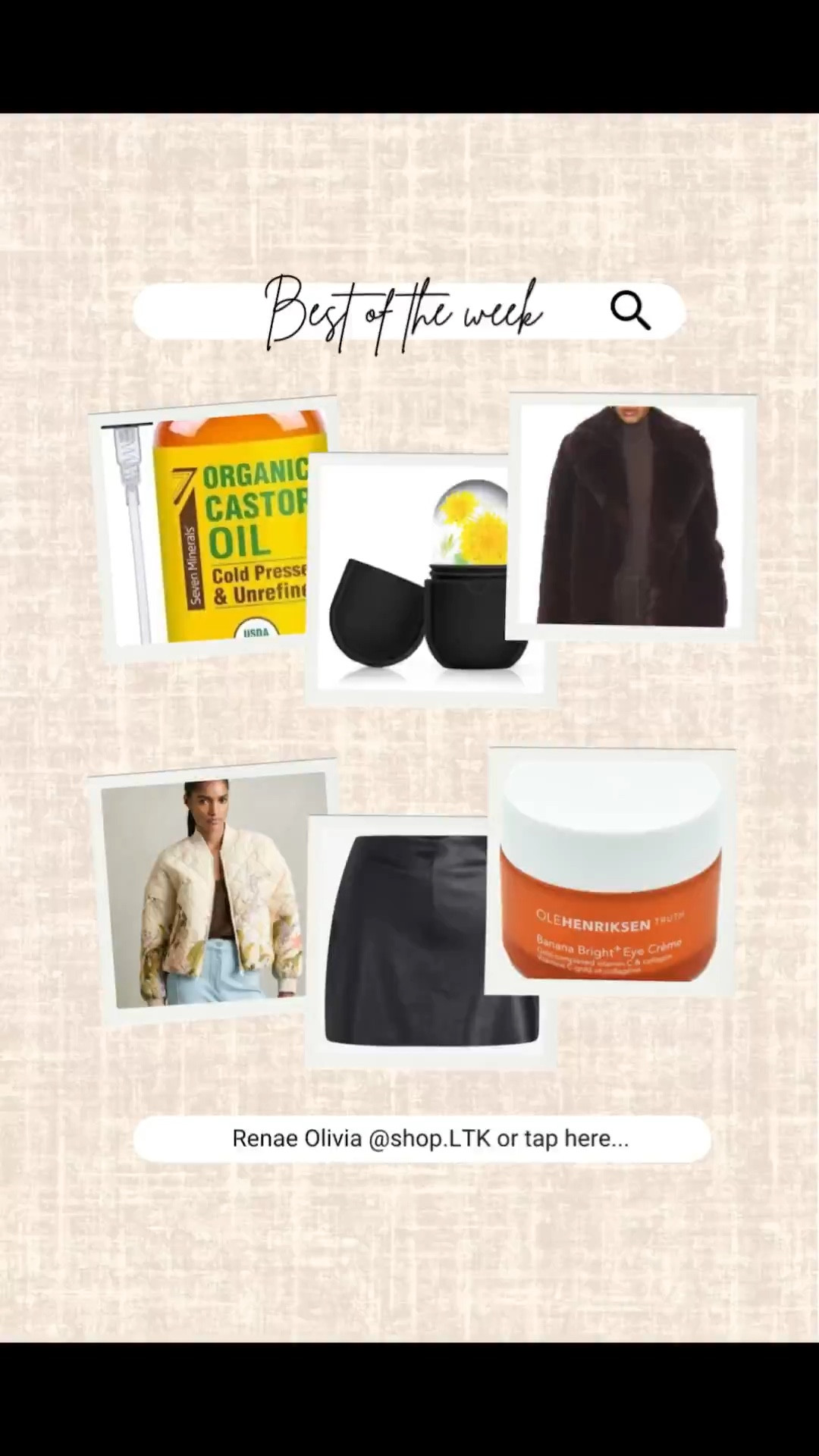 Best sellers of the week! 

Castor oil, ice roller, faux fur jacket, vitamin C eye cream, skort

#LTKselfcare #LTKootd #LTKBeauty