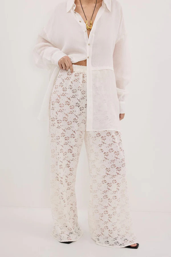 LOULA WHITE LACE PANT | DISSH
