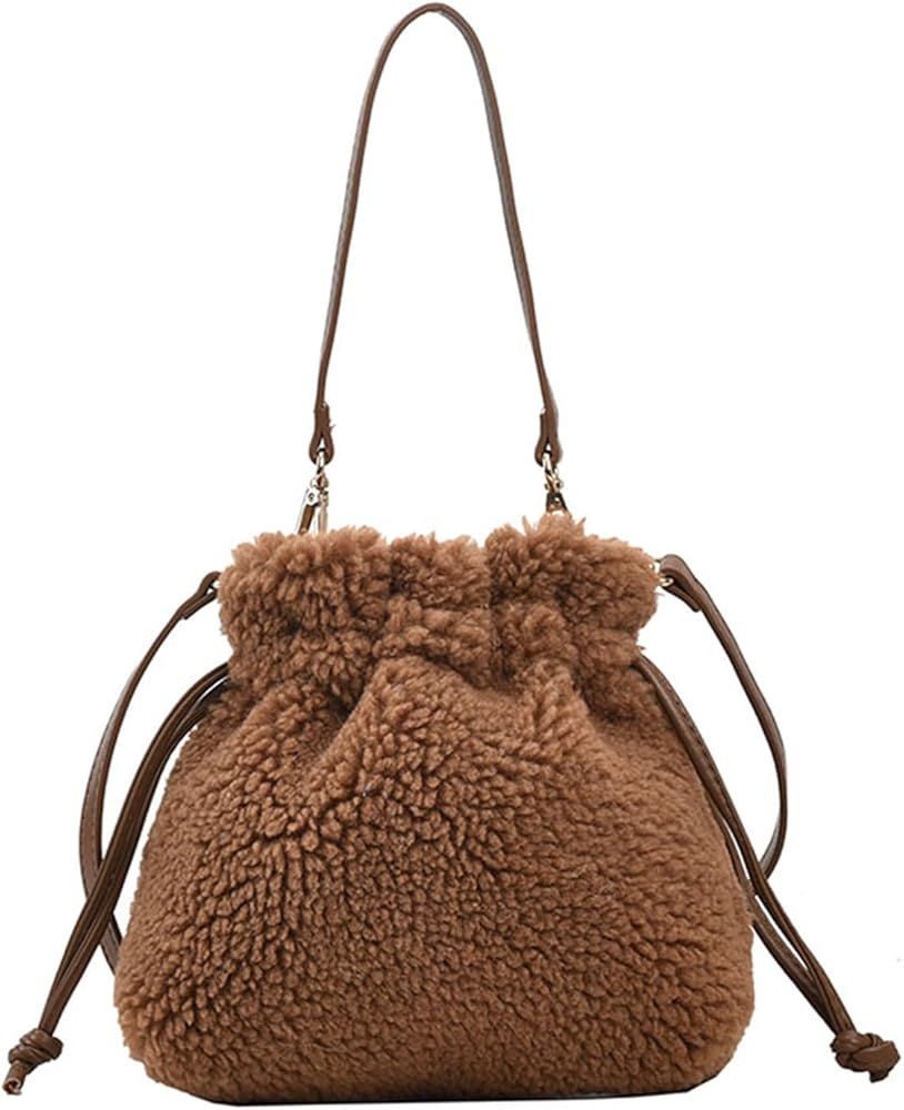 Extolove Fluffy Purse, Faux Fur Purses for Women Furry Crossbody Bucket Bags Fuzzy Shoulder Tote ... | Amazon (US)