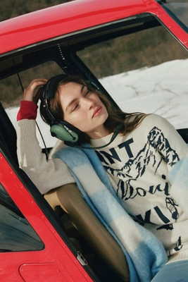 Maeve Oversized Graphic Crew-Neck Sweater | Anthropologie (US)