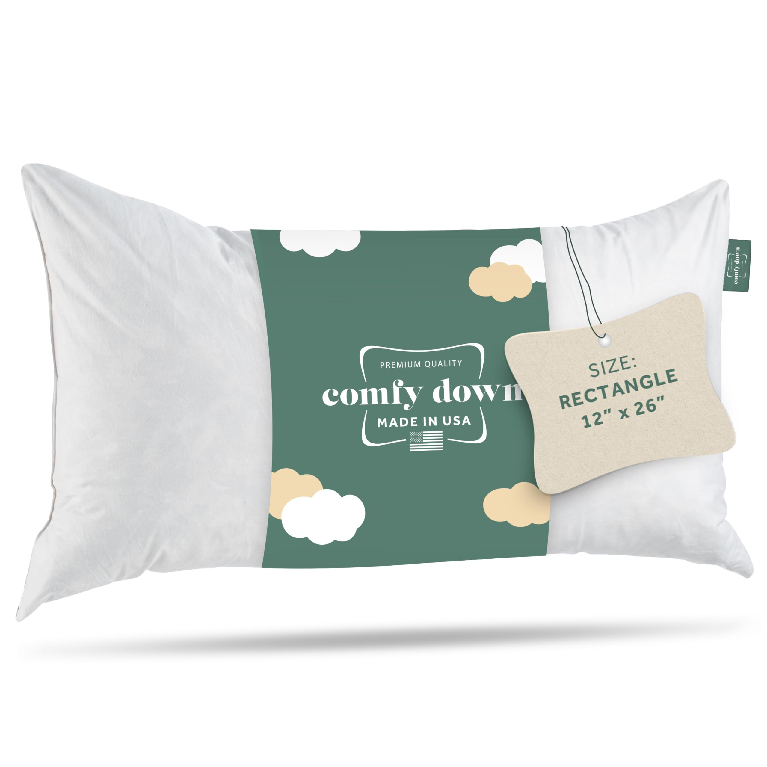 ComfyDown Decorative Throw Pillow Insert, Down and Feather Fill, 100% Cotton Cover, 233 Thread Co... | Amazon (US)