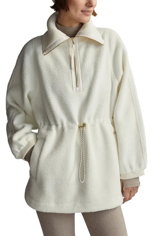 Varley Parnel Half Zip Fleece Tunic in Egret at Nordstrom, Size Large | Nordstrom