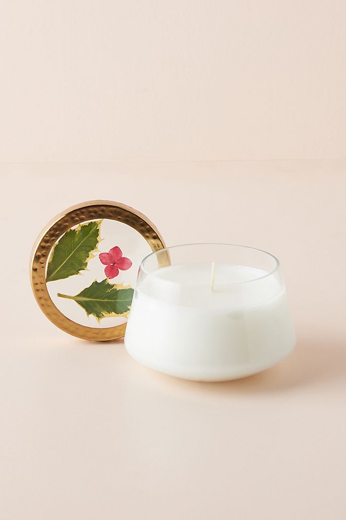 Holiday Floral Press Candle | Anthropologie (US)