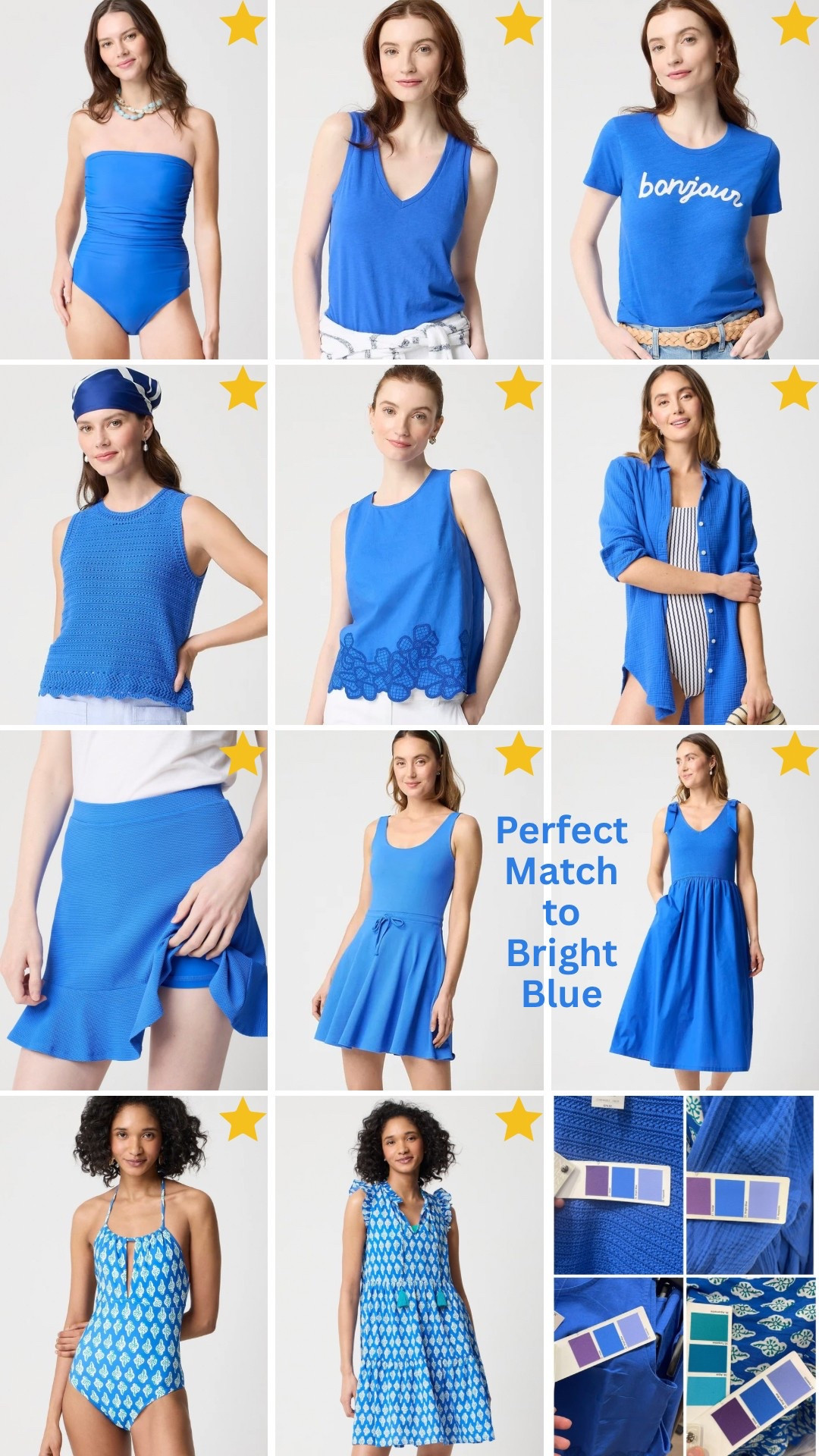 Verified perfect match to Bright Blue at J.Crew Factory
#hocspring #hocbrightblue
⭐️ = Verified Color