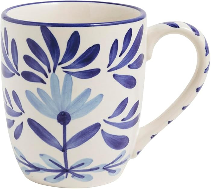 Mud Pie Stoneware Blue Floral Mug | Amazon (US)