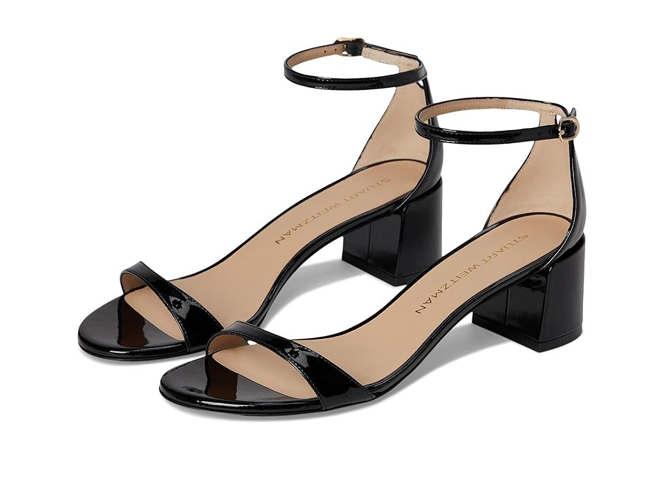 Stuart Weitzman Nudist Block 50 Women's Shoes Black : 9 M, Leather | Zappos