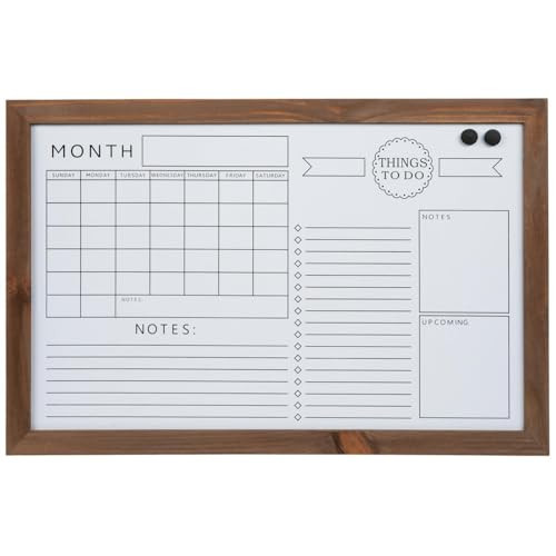Hobby Lobby Monthly Calendar Dry Erase Board with Wood Frame, 23 x 35 inches, to-Do List & Notes Section, Brown for Classroom Home Office | Amazon (US)