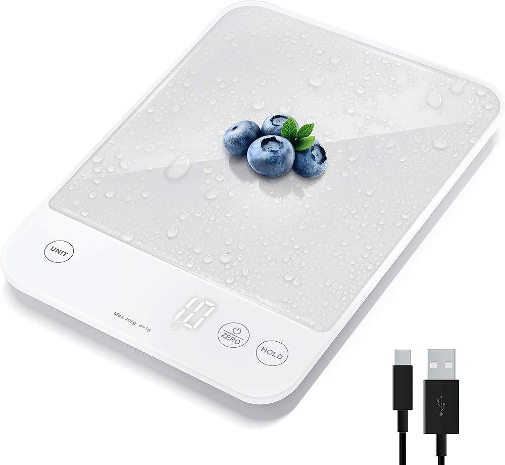 Etekcity Food Kitchen Scale, 22lb Digital Weight Scale Grams and Ounces Rechargeable Waterproof T... | Amazon (US)