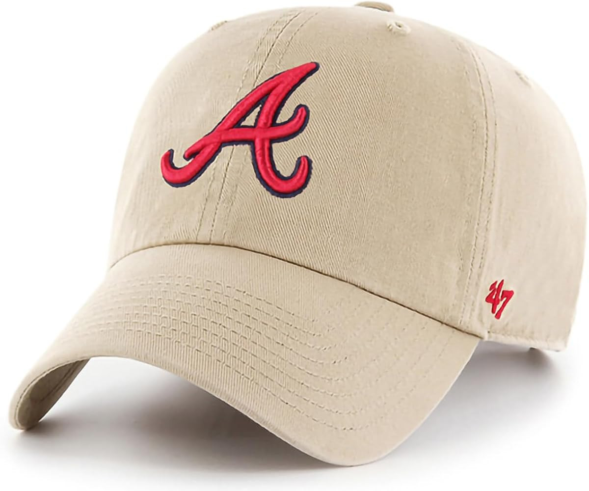 47 Brand MLB Khaki Primary Logo Clean Up Adjustable Strap Baseball Dad Hat Cap, Adult One Size Fi... | Amazon (US)