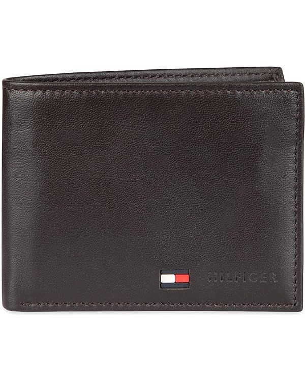 Tommy Hilfiger Men's Genuine Leather Passcase Wallet with ID Window and Multiple Card Slots | Amazon (US)