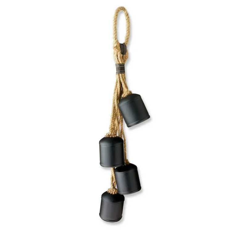 4-Count Metal Hanging Bells Christmas Decoration in Black Finish, 28.75 in, by Holiday Time | Walmart (US)