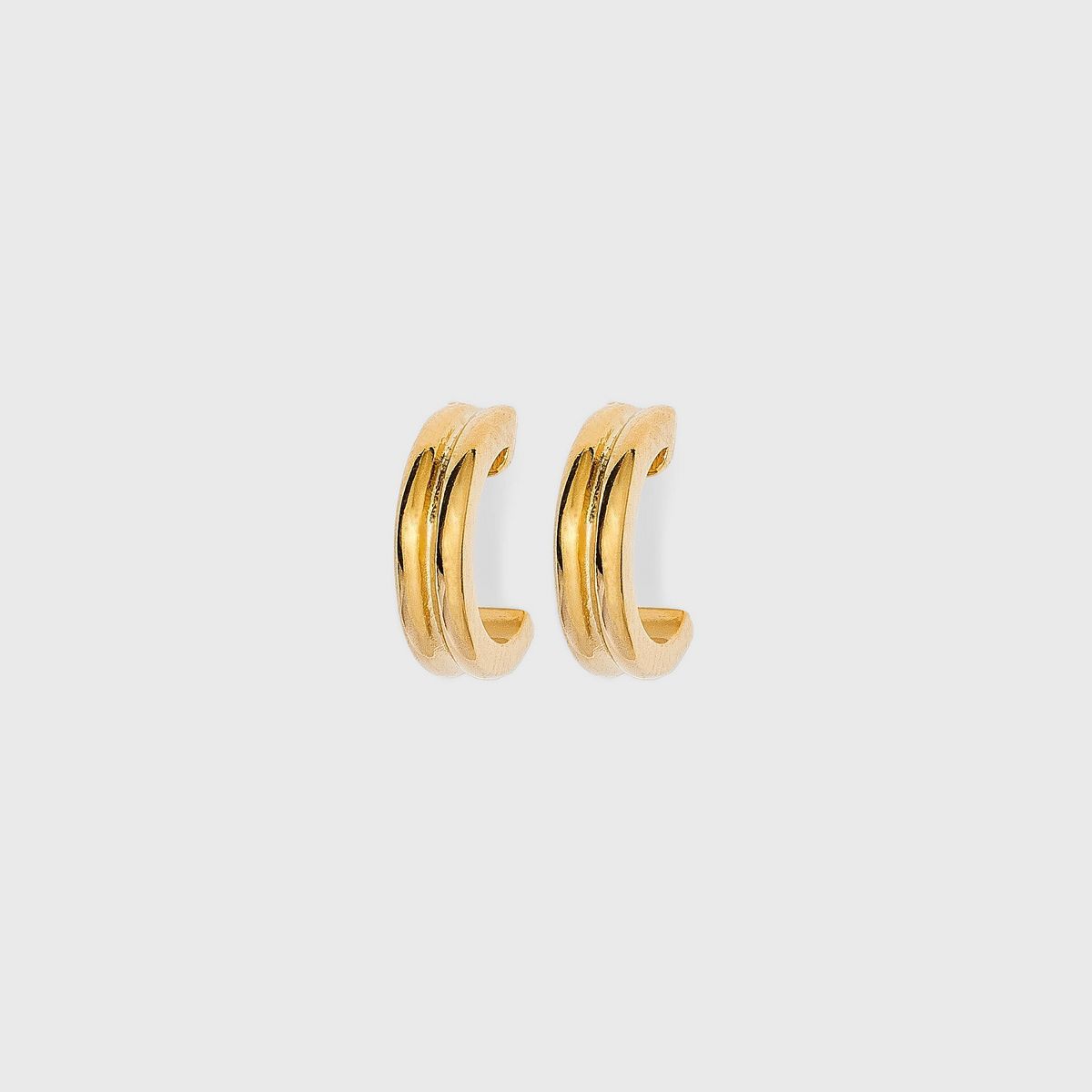 14K Gold Plated Ridge Hoop Earrings - A New Day™ | Target