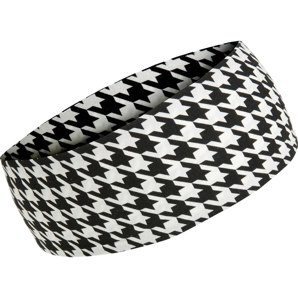 Naked Wardrobe Houndstooth Fabric Headband in Houndstooth Black/White at Nordstrom | Nordstrom