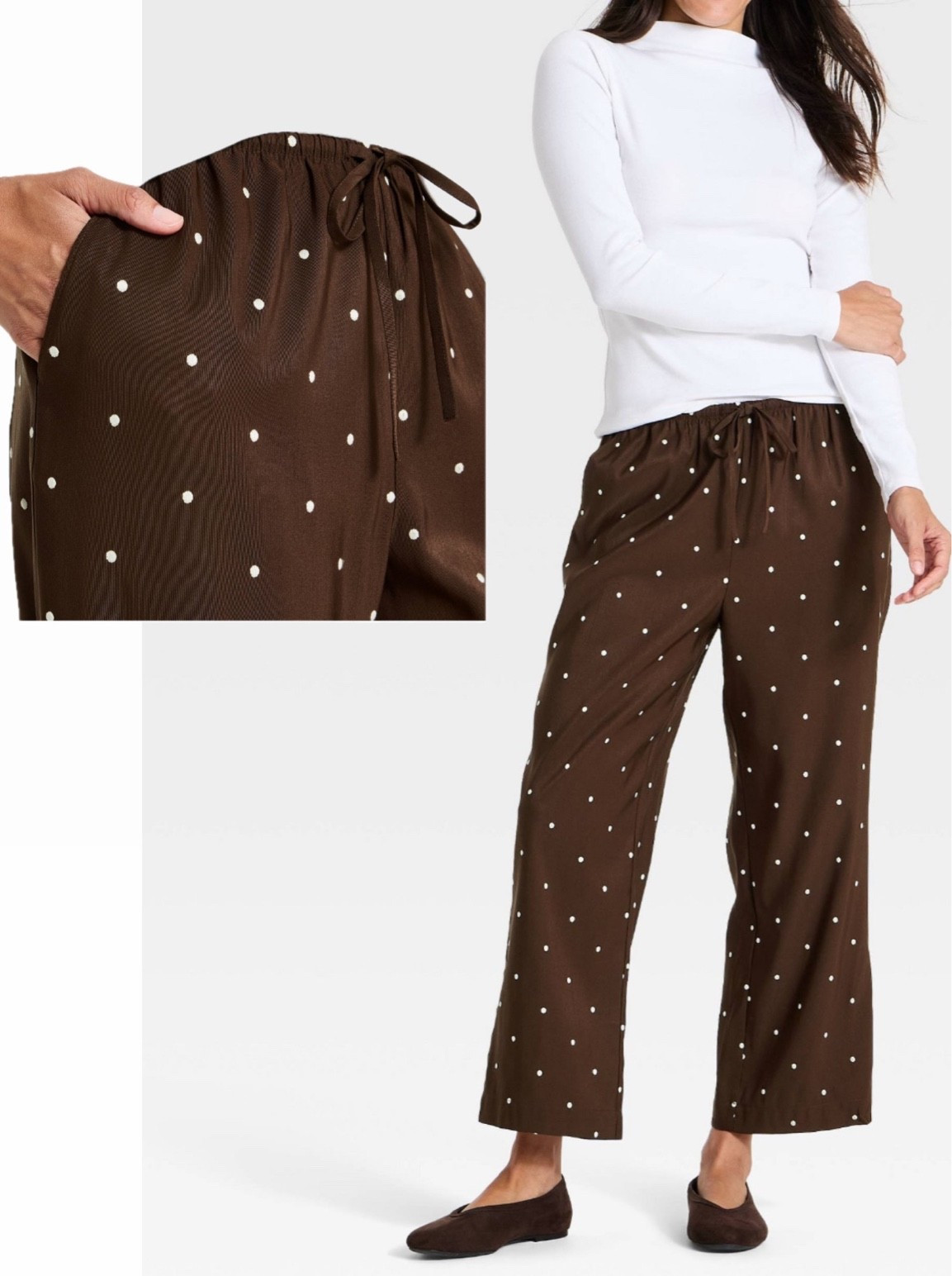 Drawstring taffeta pants