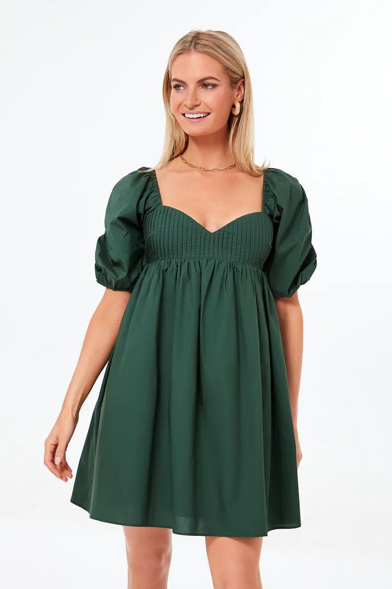 Emerald Puff Sleeve Sasha Mini Dress | Tuckernuck (US)