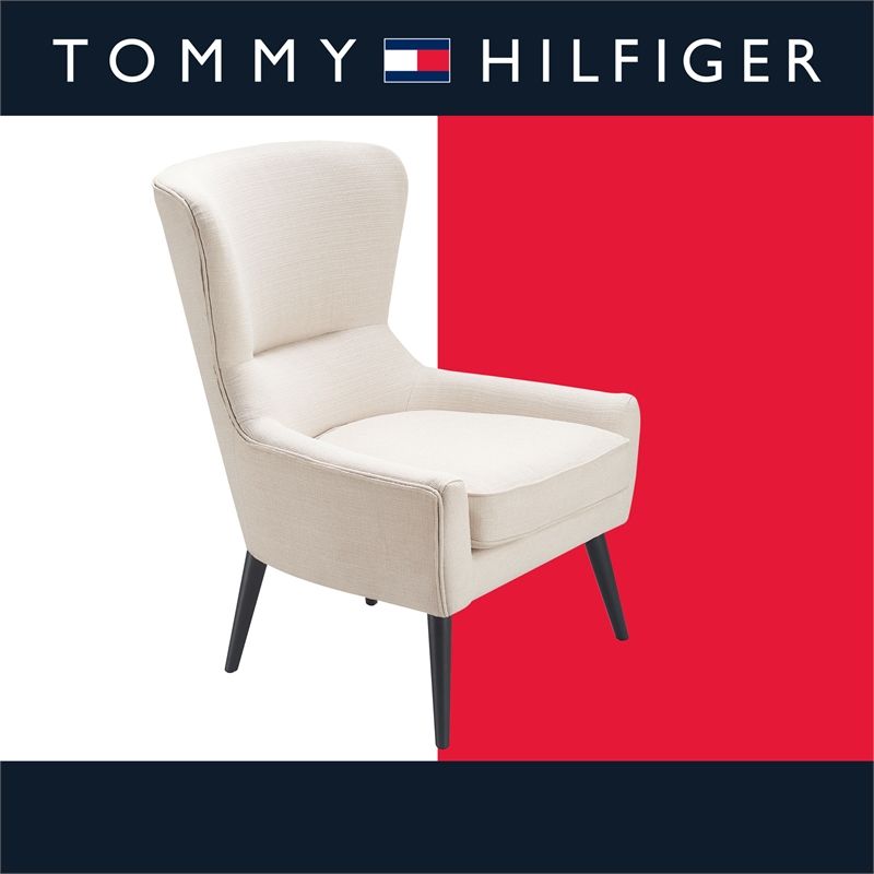 Tommy Hilfiger Auburn Wingback Chair Natural Ivory | Cymax