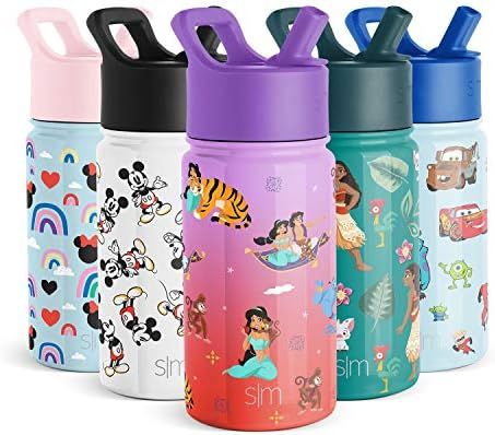 Simple Modern Disney Aladdin Kids Water Bottle with Straw Lid | Reusable Insulated Stainless Stee... | Amazon (US)