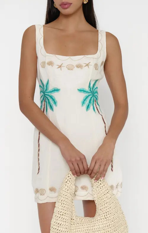 Show Me Your Mumu Steph Mini Dress in Beachfront Embroidery at Nordstrom, Size X-Large | Nordstrom
