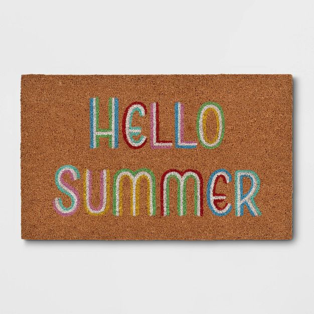 1'6"x2'6" Hello Summer Doormat Brown - Sun Squad™ | Target