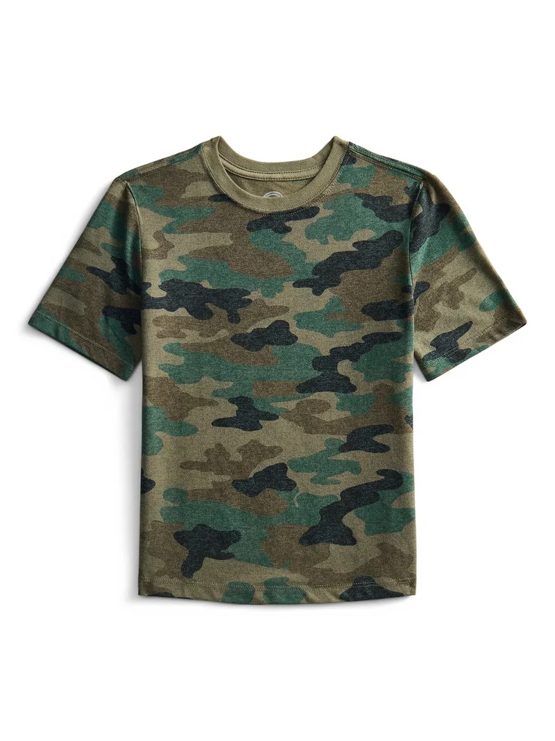 Wonder Nation Boys Print Tee with Short Sleeves, Sizes 4-18 & Husky | Walmart (US)