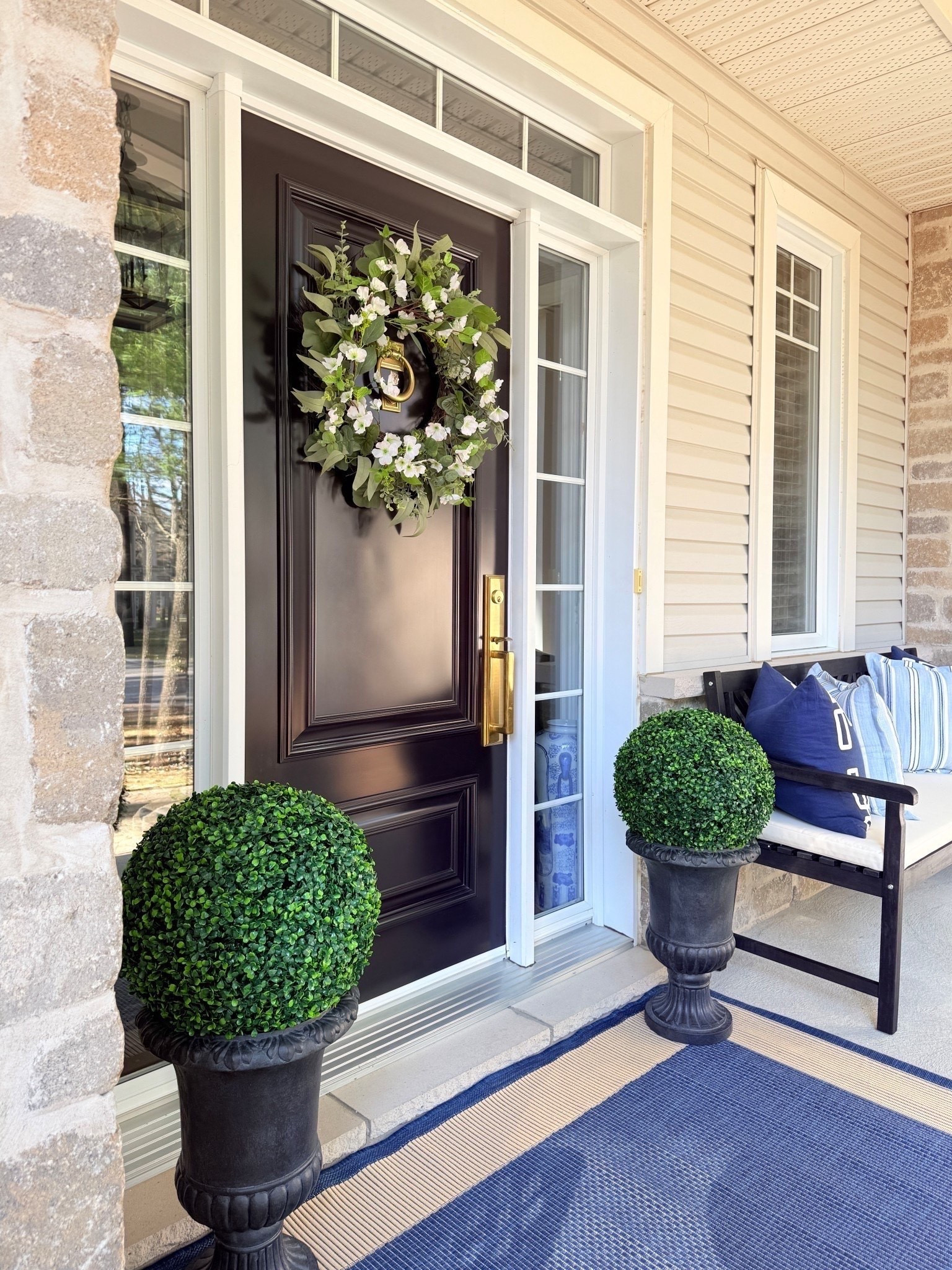 LOVING these elegant and chic urns, coastal rug and classic bench - they make a huge difference on our porch!!

Front door, front door patio, front porch, home finds, outdoor home finds, outdoor favorites, front door finds

#LTKSeasonal #LTKHome