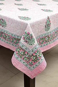 ABHOOH Tablecloth, Hand Block Print Floral Rectangle Pink Table Cloth for Kitchen Dinning Tableto... | Amazon (US)