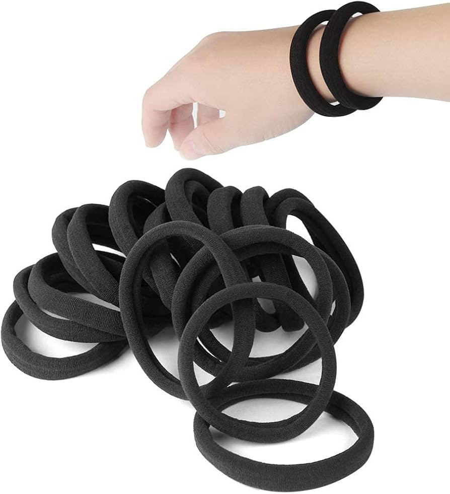 20 PCS Large Hair Ties for Thick Hair Black Hair Bands for Women Men and Girls No Damage Stretchy... | Amazon (US)