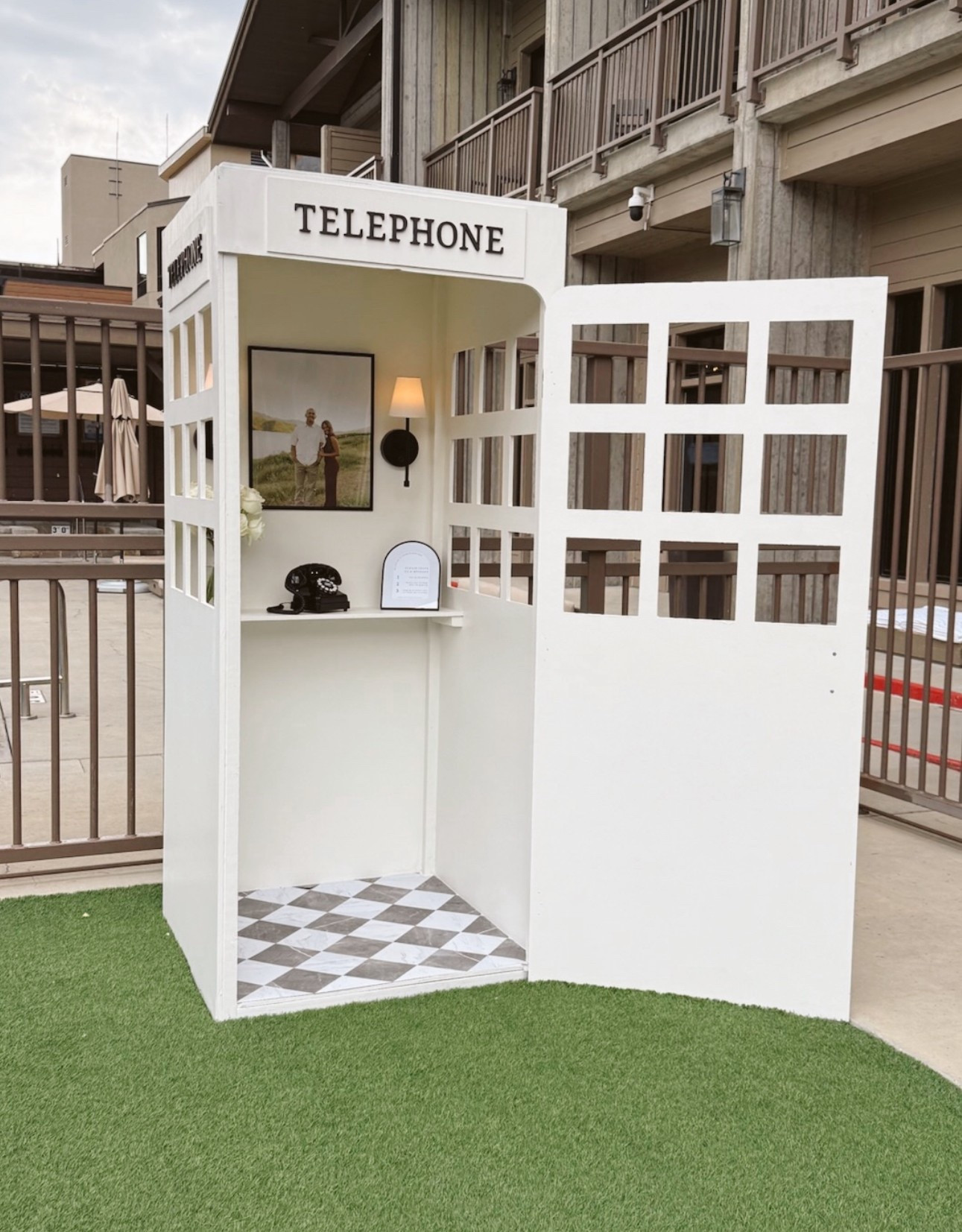 White telephone booth for audio guestbook at wedding

#LTKWedding