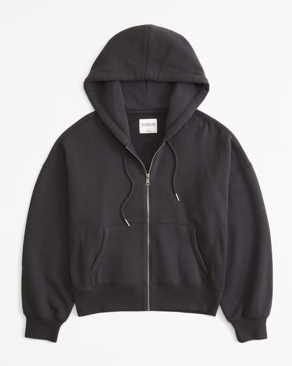 Essential Ribbed Sunday Hooded Full-Zip | Abercrombie & Fitch (US)