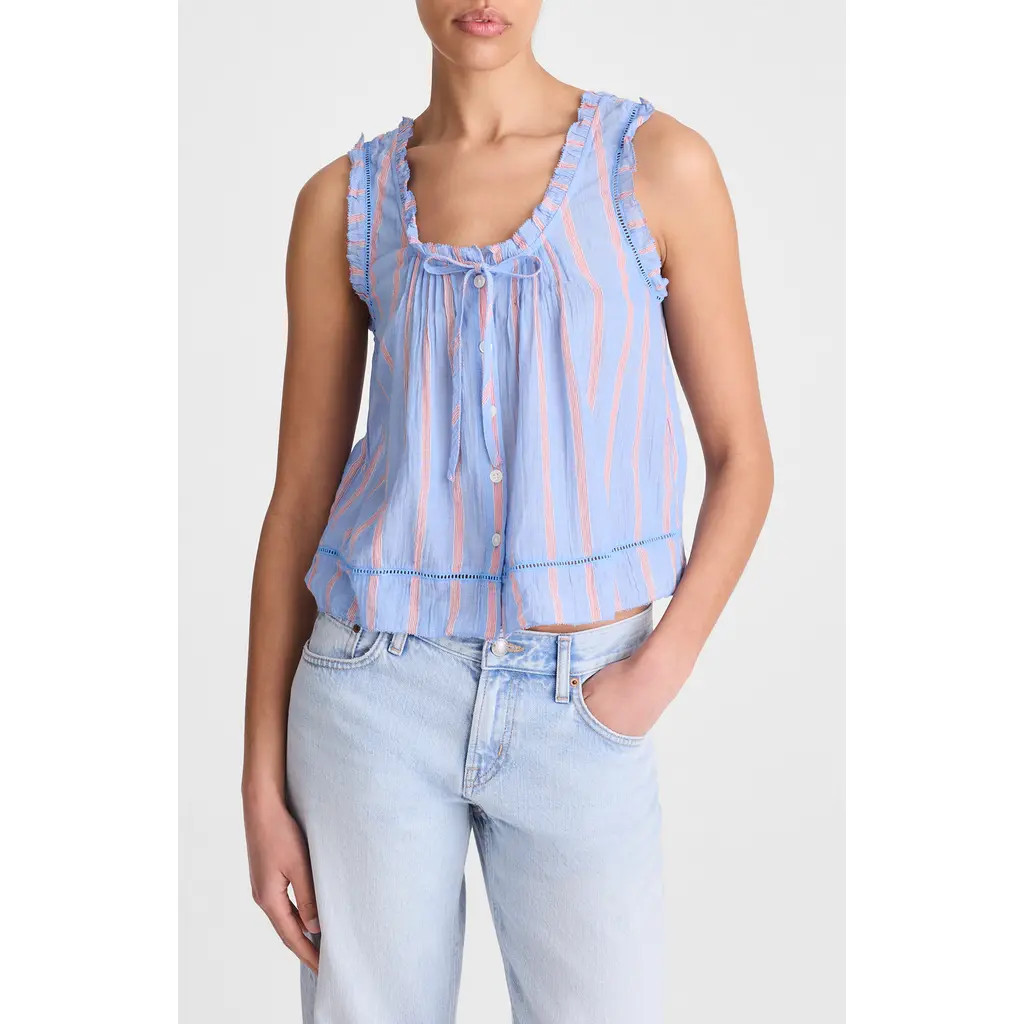 Madewell The Leah Cotton Top in Calm Blue at Nordstrom, Size X-Small | Nordstrom