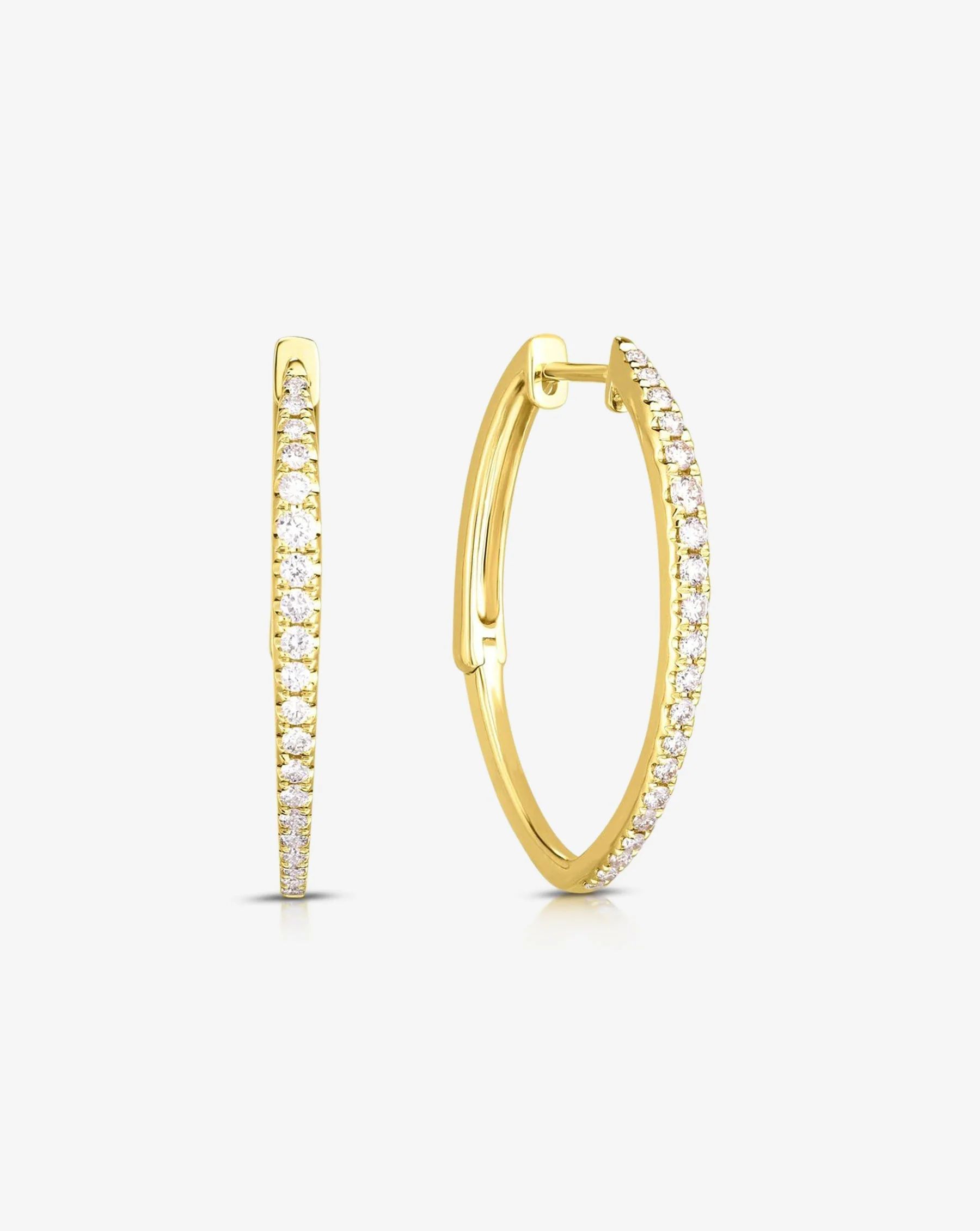 Graduated Marquise Diamond Hoops | Ring Concierge