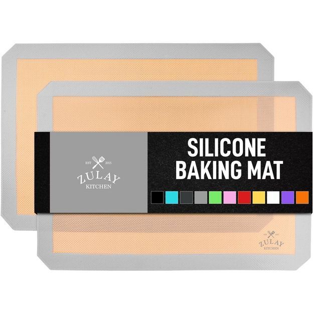 Zulay Kitchen (2 Pack) Silicone Baking Mat Sheet Set - Reusable Baking Mat Nonstick (Size 16.5" x... | Target