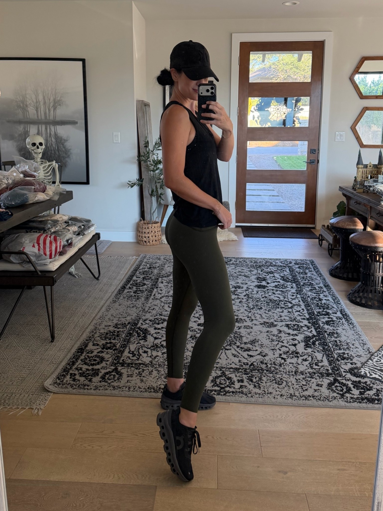 Hard to see but I LOVE the new Monstera color in my fave @Spanx  booty boost leggings! I wear a small and full length. Use code DTKXSPANX for 15% off your order.

#LTKfitnessgoals #LTKActive #LTKSaleAlert