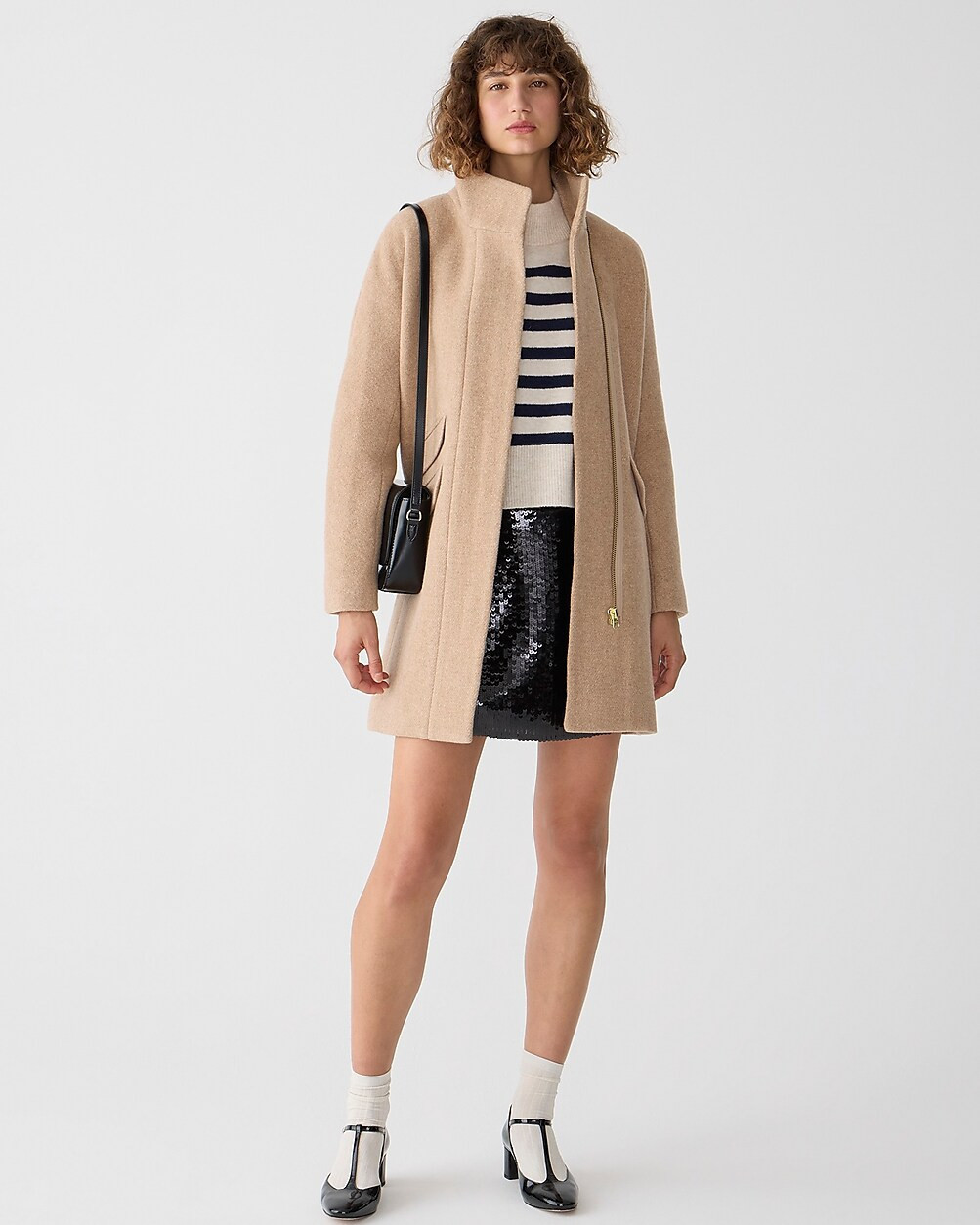 Tall cocoon coat in Italian stadium-cloth wool | J. Crew US