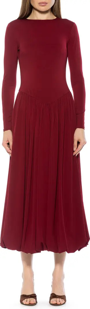 Alexia Admor Eero Crewneck Long Sleeve Bubble Hem Midi Dress | Nordstromrack | Nordstrom Rack