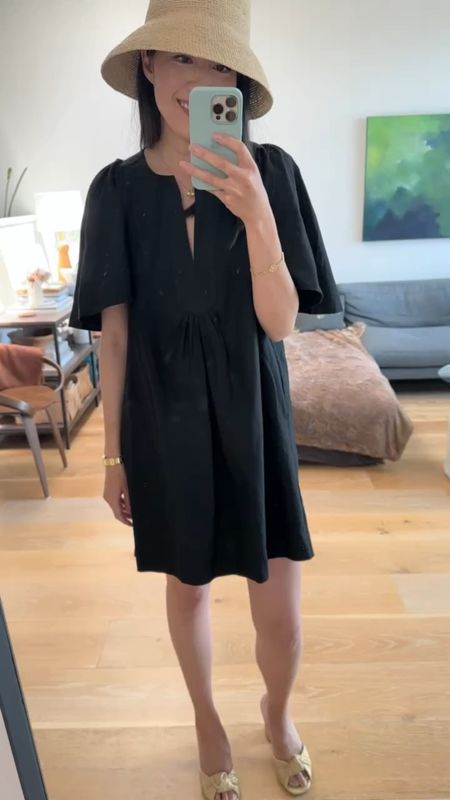 Simple black summer dress by Tuckernuck. Paired with a raffia hat and heels. 

#weekendoutfit
#summeroutfit
#classicstyle
#sandals
#jessicaleon