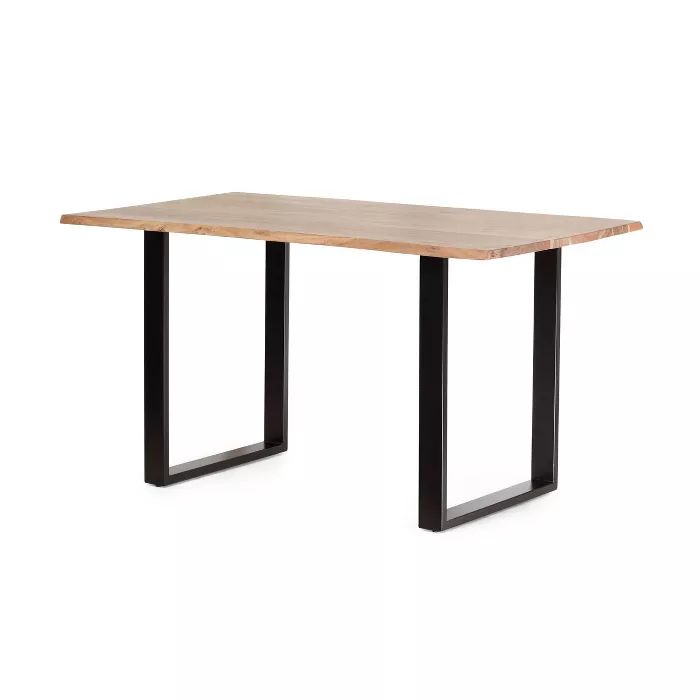 Mcville Modern Industrial Acacia Wood Dining Table Natural/Black - Christopher Knight Home | Target