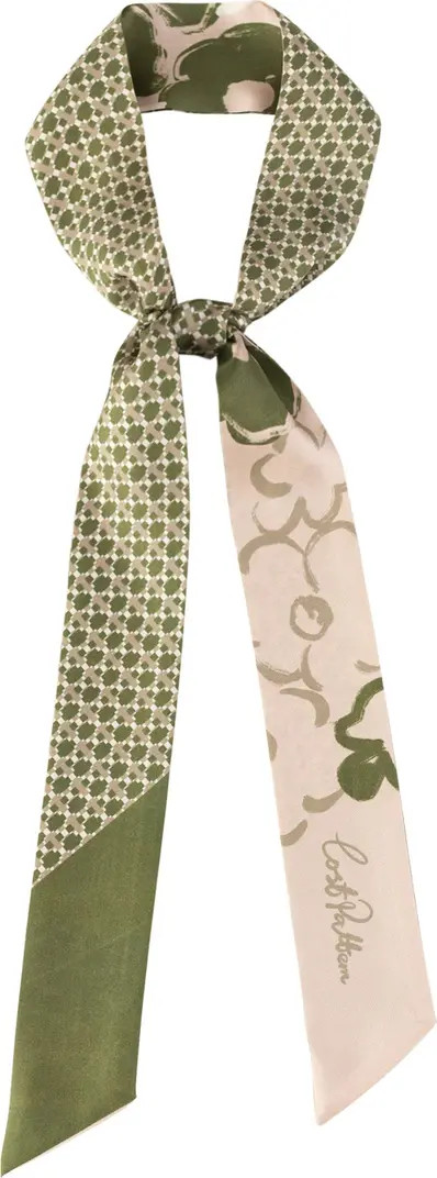 "Floral Houndstooth" Silk Skinny Scarf | Nordstrom