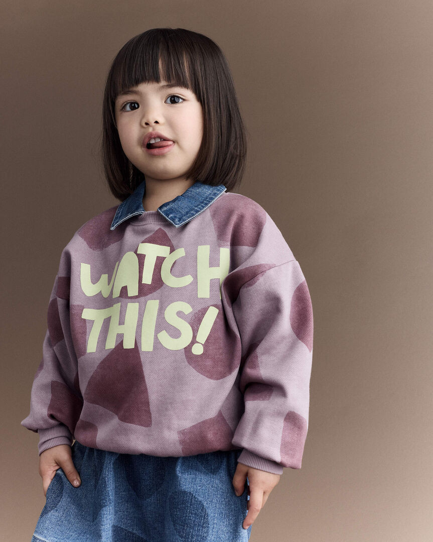 Toddler 'Watch This!' Shapes Dolman-Sleeve Sweatshirt - Mauve | Carter's Inc