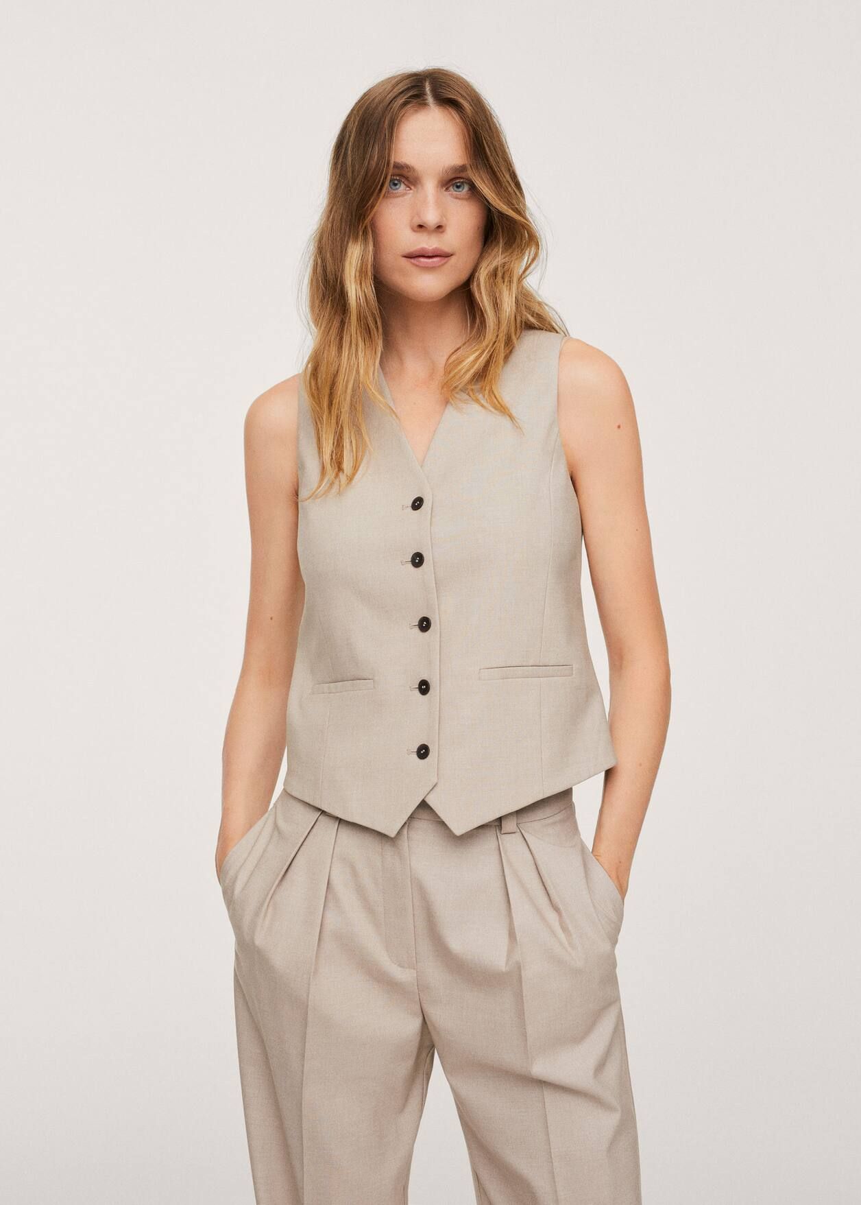 Buttons suit waistcoat | MANGO (US)