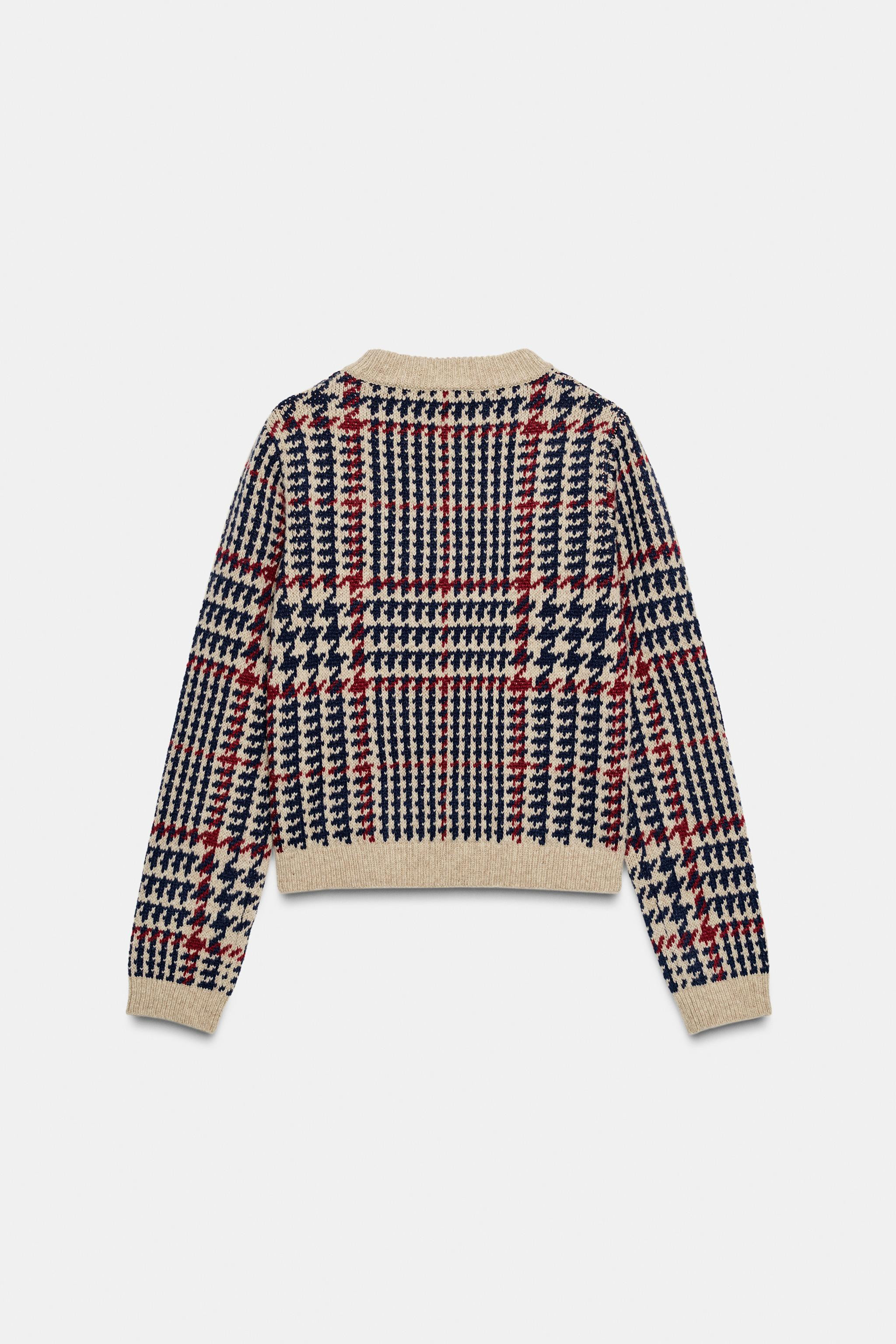 HOUNDSTOOTH WOOL JUMPER | Zara UK