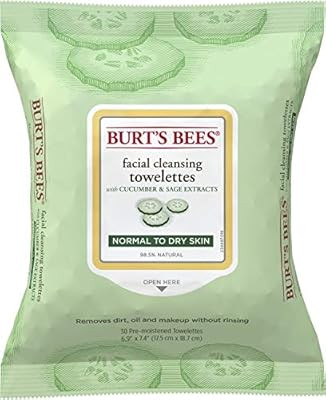 Burt's Bees Sensitive Facial Cleansing Towelettes with Cucumber and Sage - 30 Count | Amazon (US)