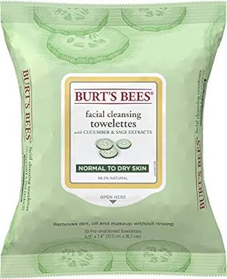 Burt's Bees Sensitive Facial Cleansing Towelettes with Cucumber and Sage - 30 Count | Amazon (US)