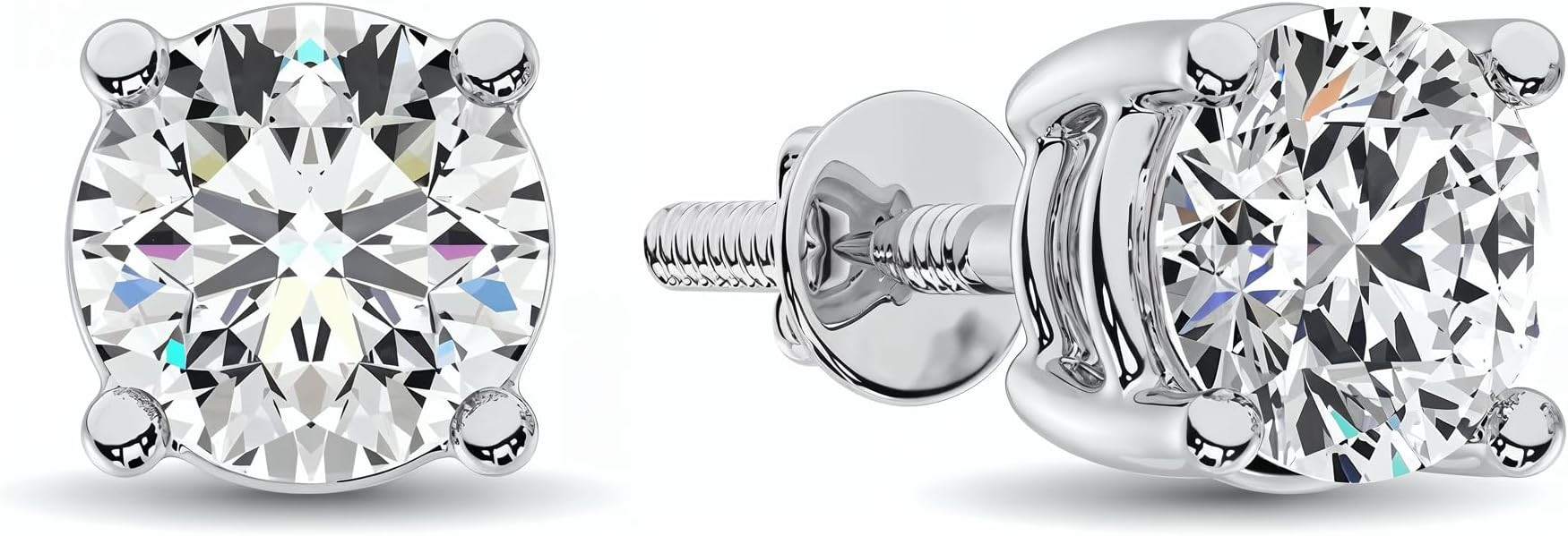 14k White & Yellow Gold 4 Prong Solitaire Basket Studs with Labe Grown Diamonds (0.50-4.00 Carats... | Amazon (US)