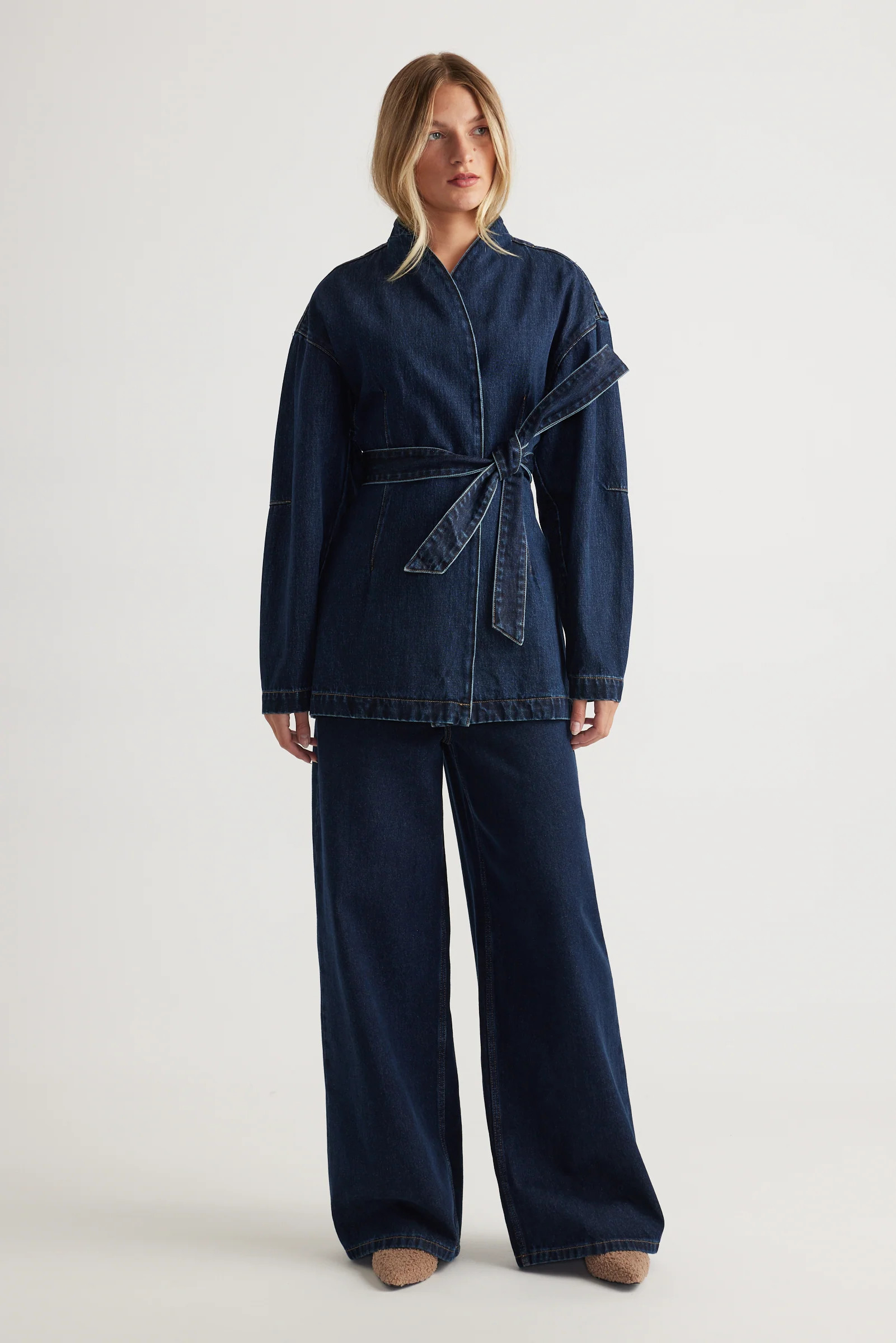 Elena Wide Leg Jean - Ink | DECJUBA
